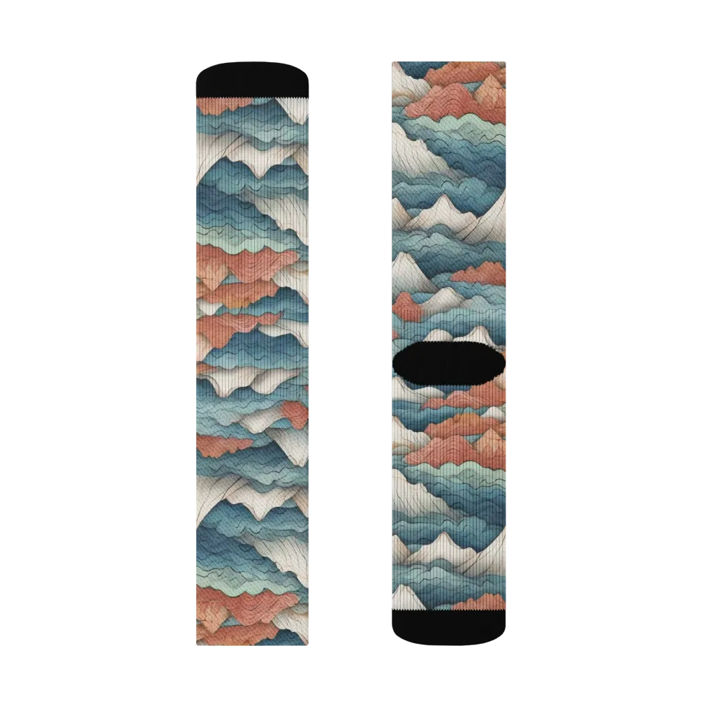 Tidal Alpines on Socks — Right Sock
