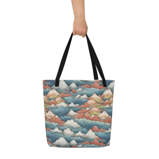 Tidal Alpines on a Large Tote Bag W/ Pocket