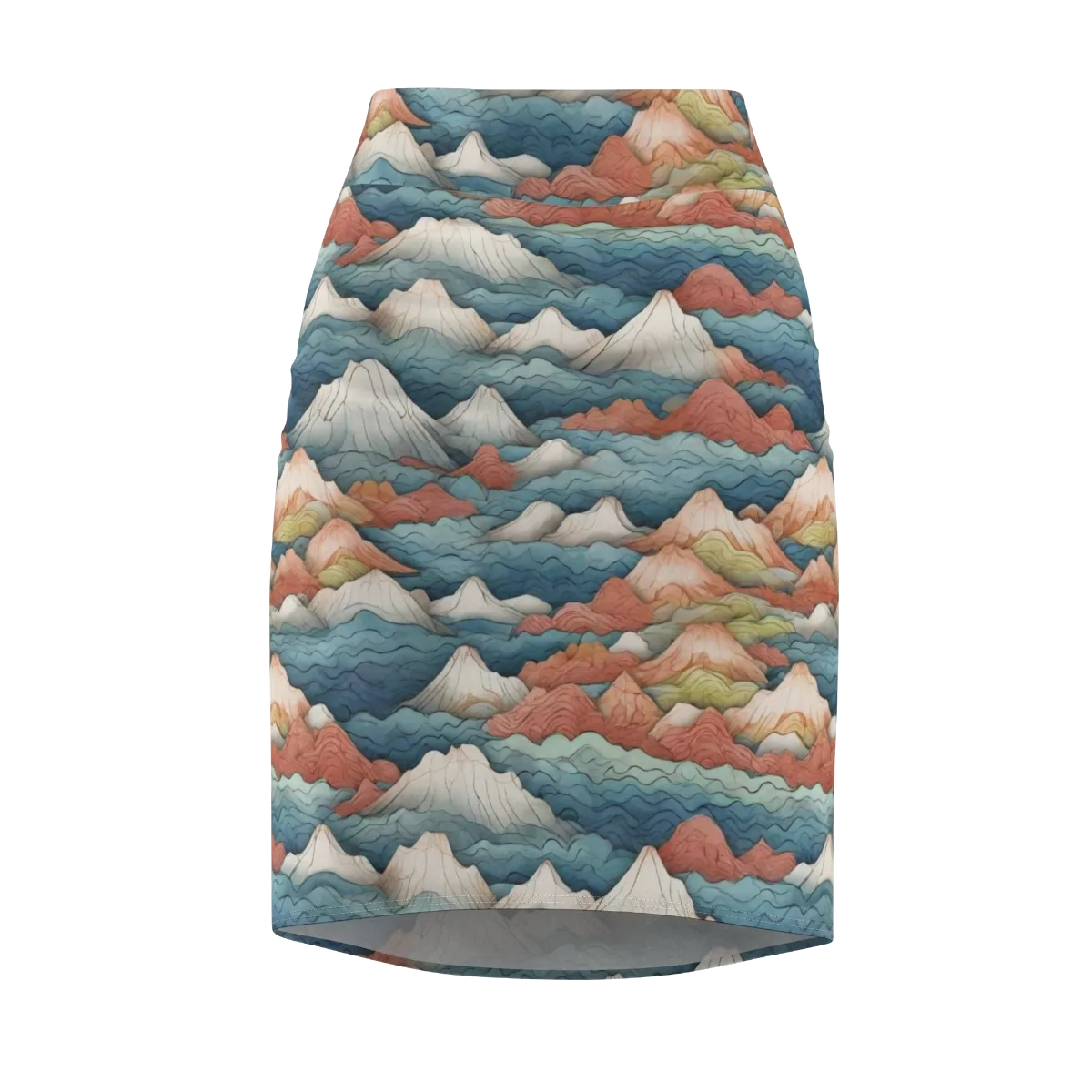 Tidal Alpines on Pencil Skirt — Front