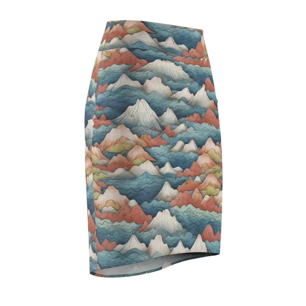 Tidal Alpines on Pencil Skirt — Front Side