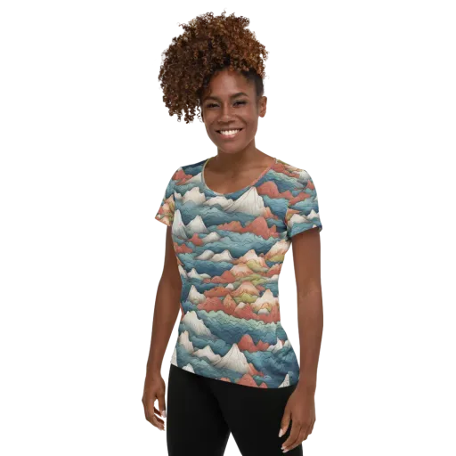 Tidal Alpines on a Women's Athletic T-Shirt