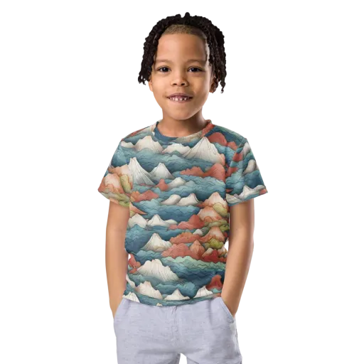 Tidal Alpines on a Kids Crew Neck T-Shirt