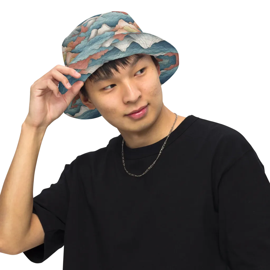 Tidal Alpines on Reversible Bucket Hat — Front Inside