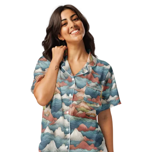 Tidal Alpines on a Women's Short Sleeve Pajama Top
