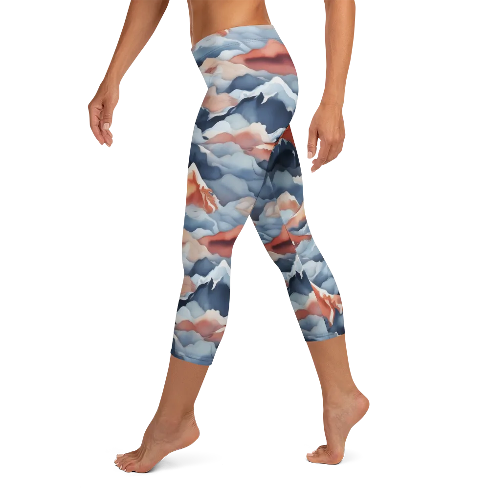 Alpine Ember on Capri Leggings — Left
