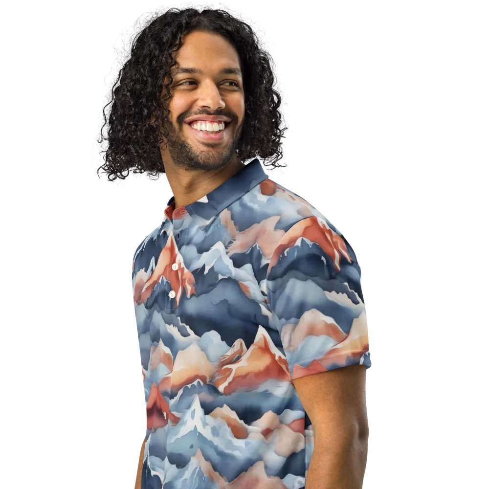 Alpine Ember on Men's Slim Fit Polo Shirt — Left Front