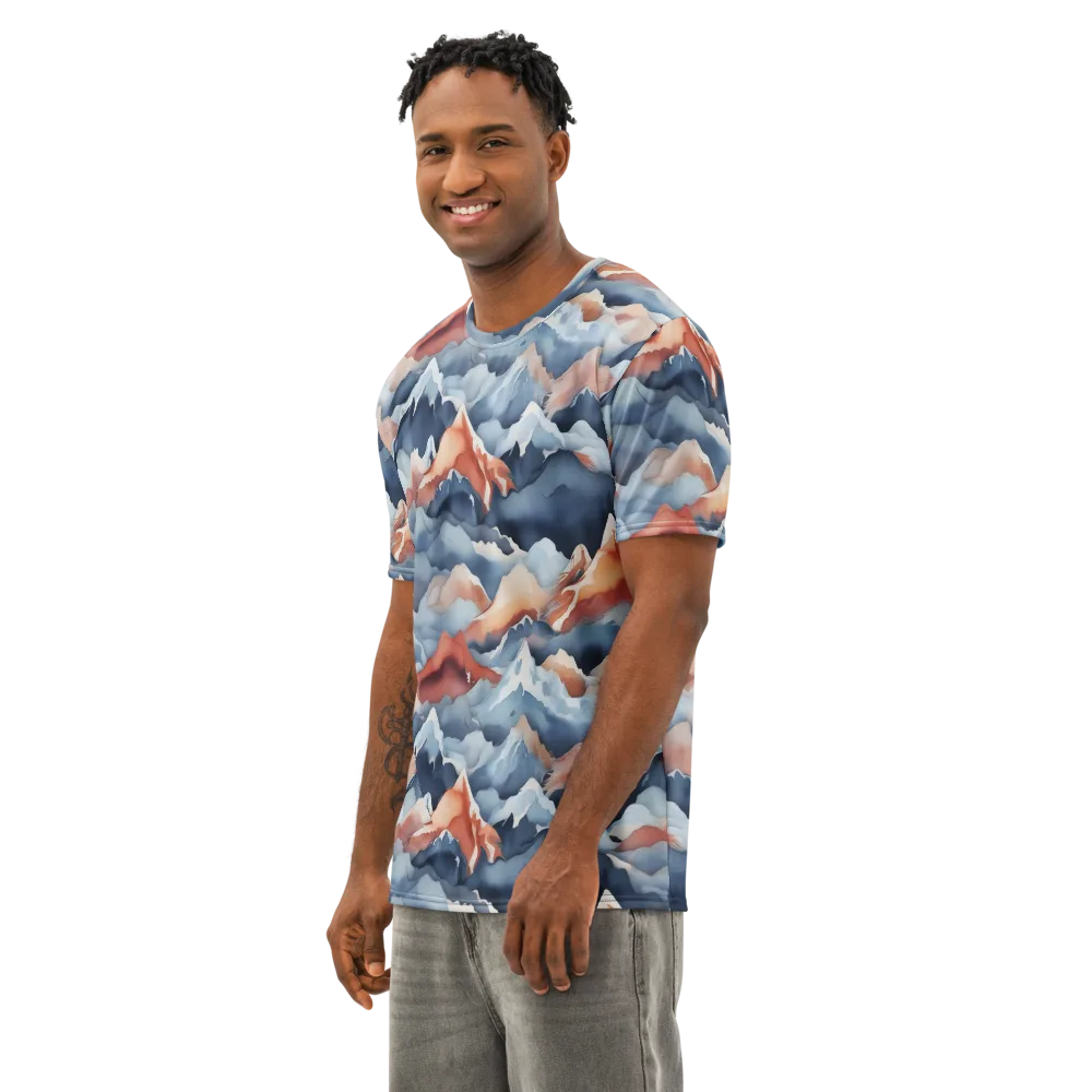 Alpine Ember on Men's Cotton Crew Neck T-Shirt — Left Front