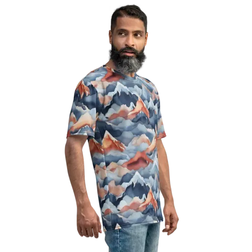 Alpine Ember on a Men's Crew Neck T-Shirt
