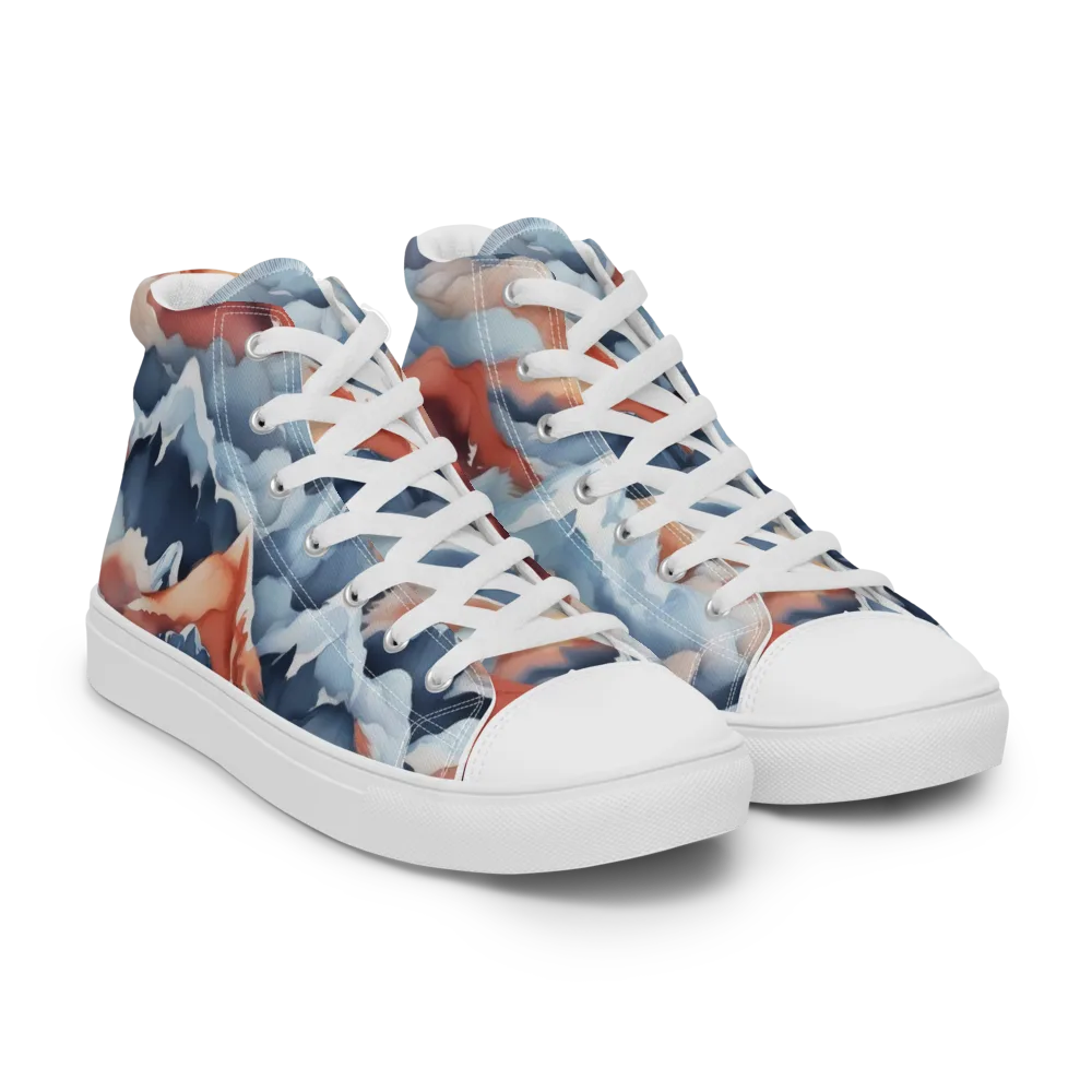 Alpine Ember on Men's High Top Canvas Shoes — Right Front