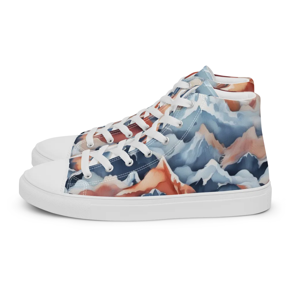 Alpine Ember on Men's High Top Canvas Shoes — Left