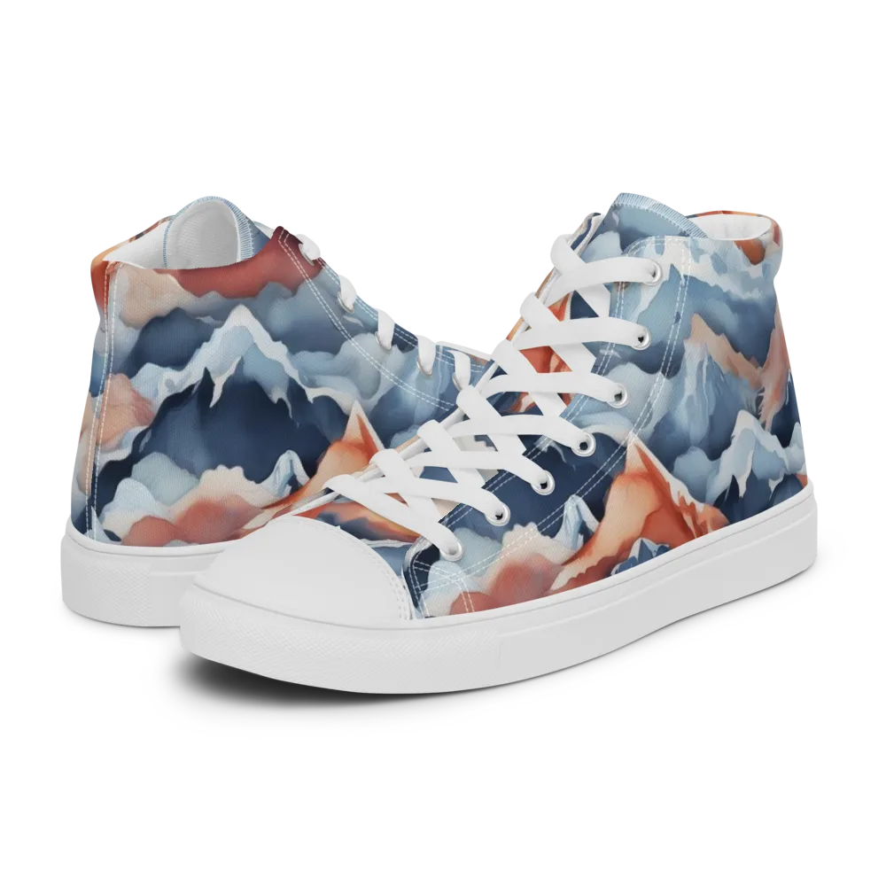 Alpine Ember on Men's High Top Canvas Shoes — Left