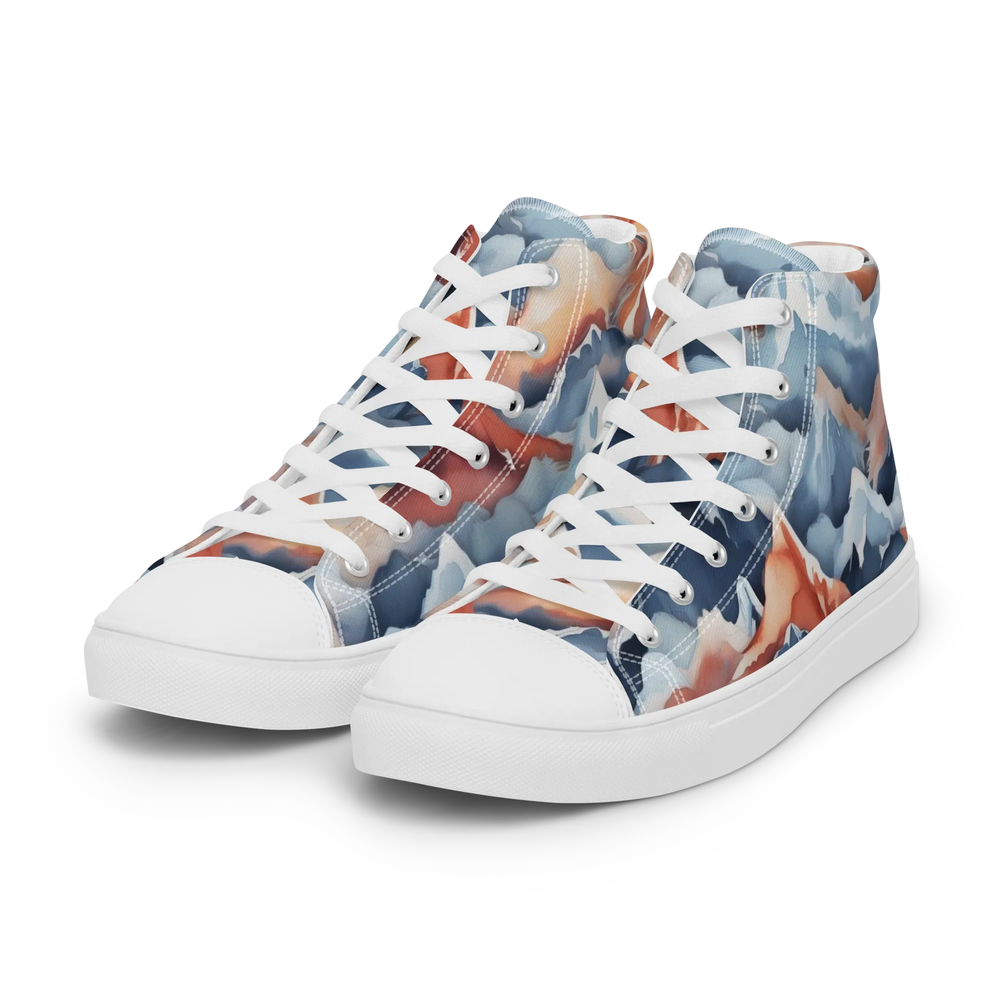 Alpine Ember on Women's High Top Canvas Shoes — Left Front