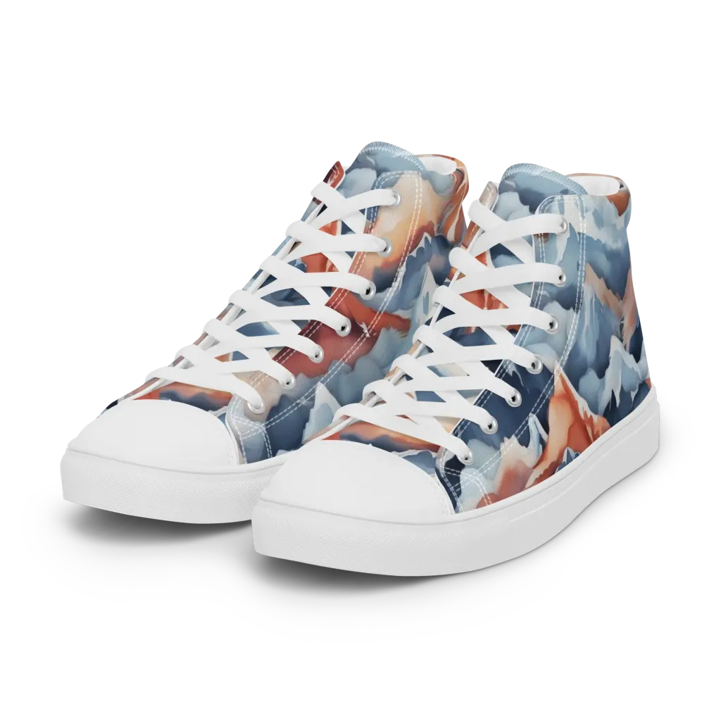 Alpine Ember on Women's High Top Canvas Shoes — Left Front