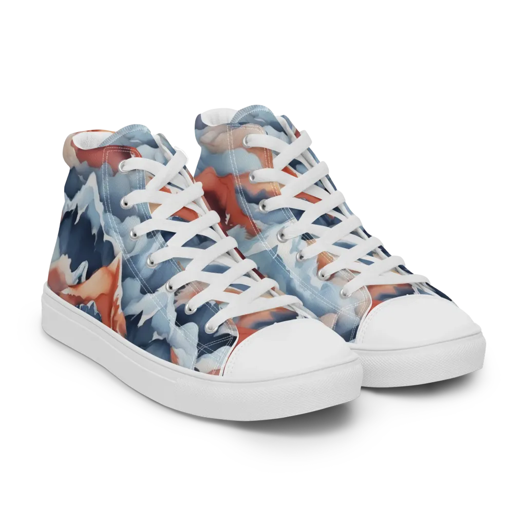 Alpine Ember on Women's High Top Canvas Shoes — Right Front