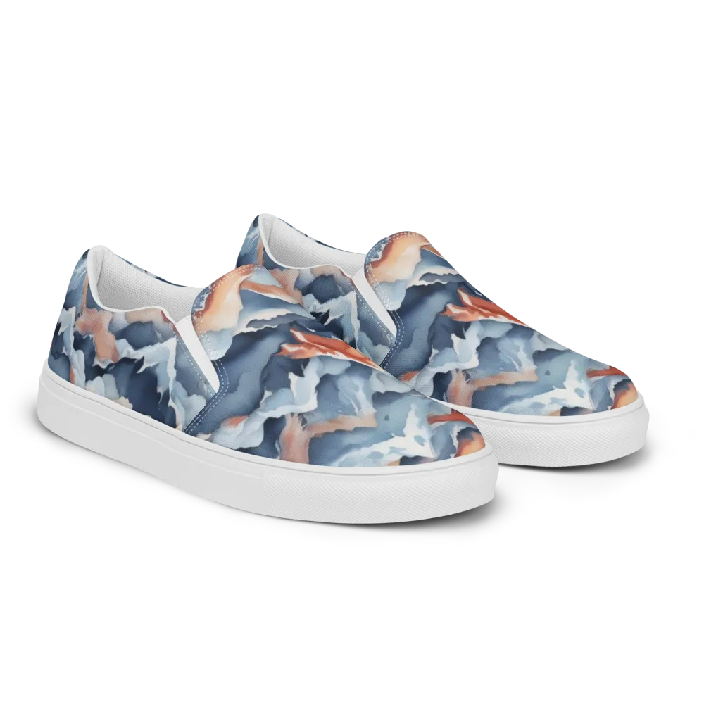 Alpine Ember on Men's Slip-On Canvas Shoes — Right Front