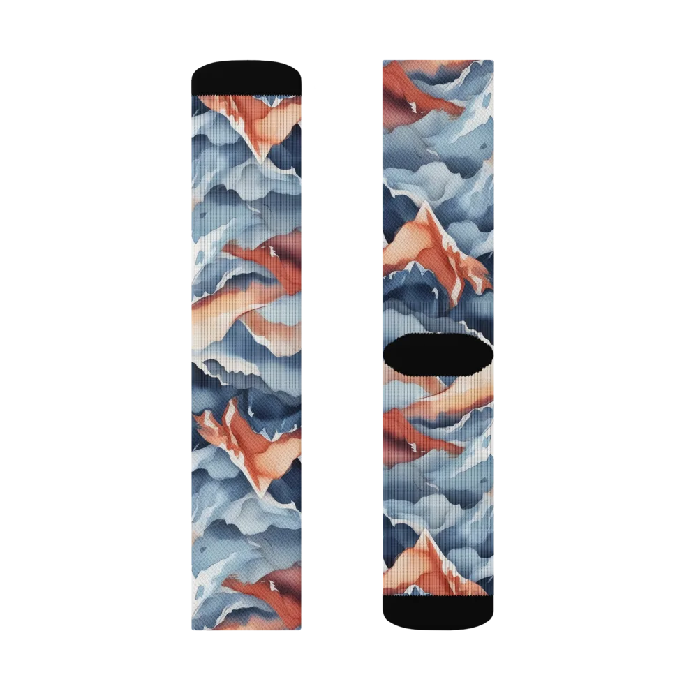 Alpine Ember on Socks — Left Sock