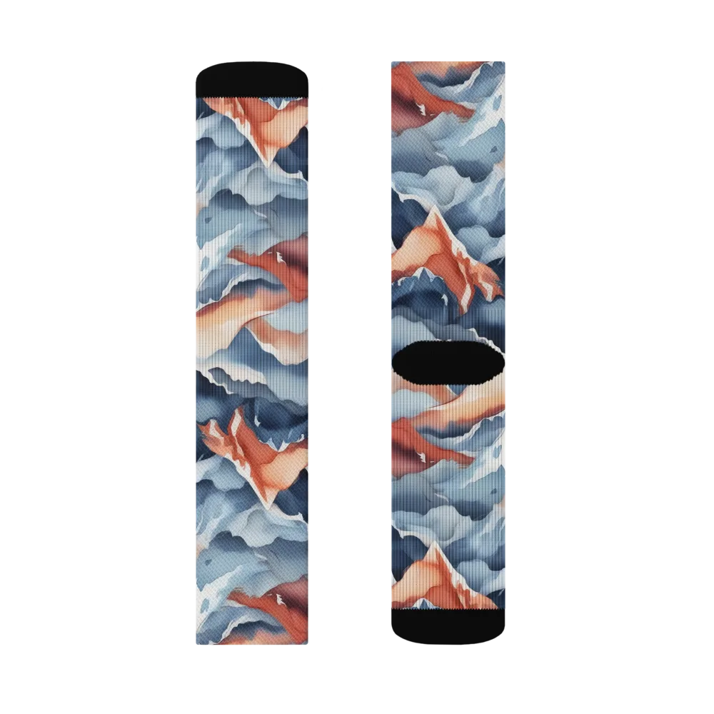 Alpine Ember on Socks — Right Sock