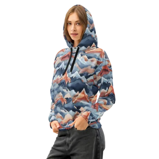 Alpine Ember on a Cotton Hoodie