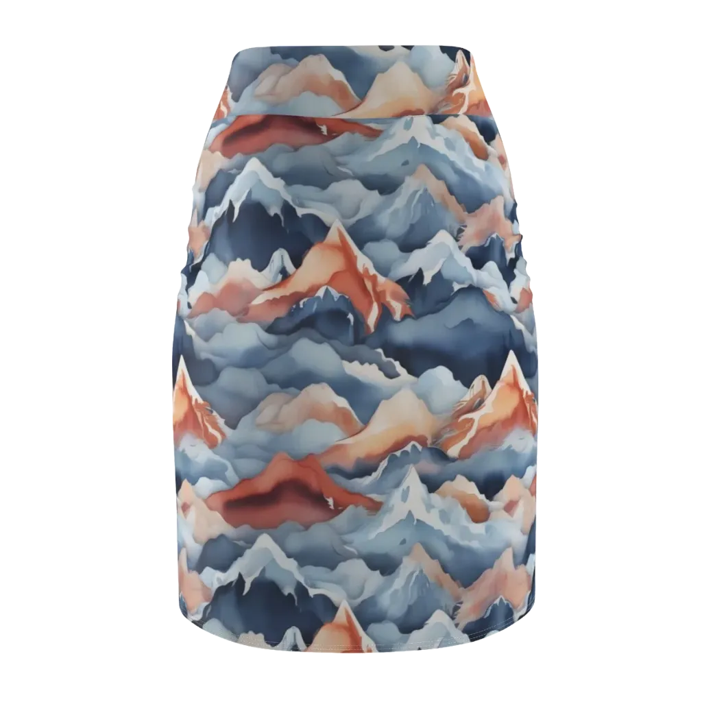 Alpine Ember on Pencil Skirt — Back