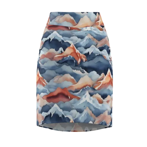 Alpine Ember on a Pencil Skirt
