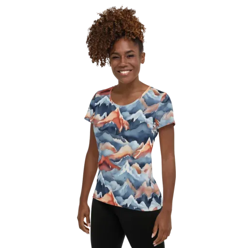 Alpine Ember on a Women's Athletic T-Shirt