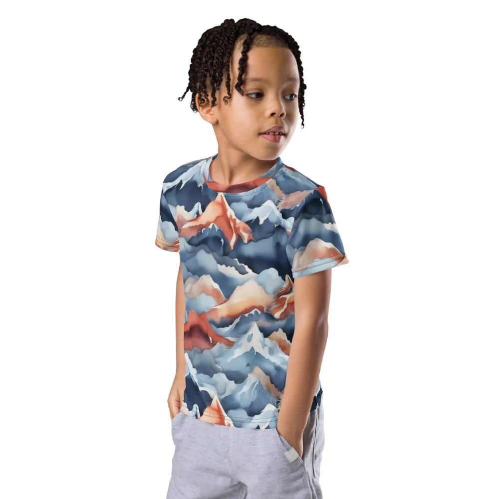 Alpine Ember on Kids Crew Neck T-Shirt — Left Front