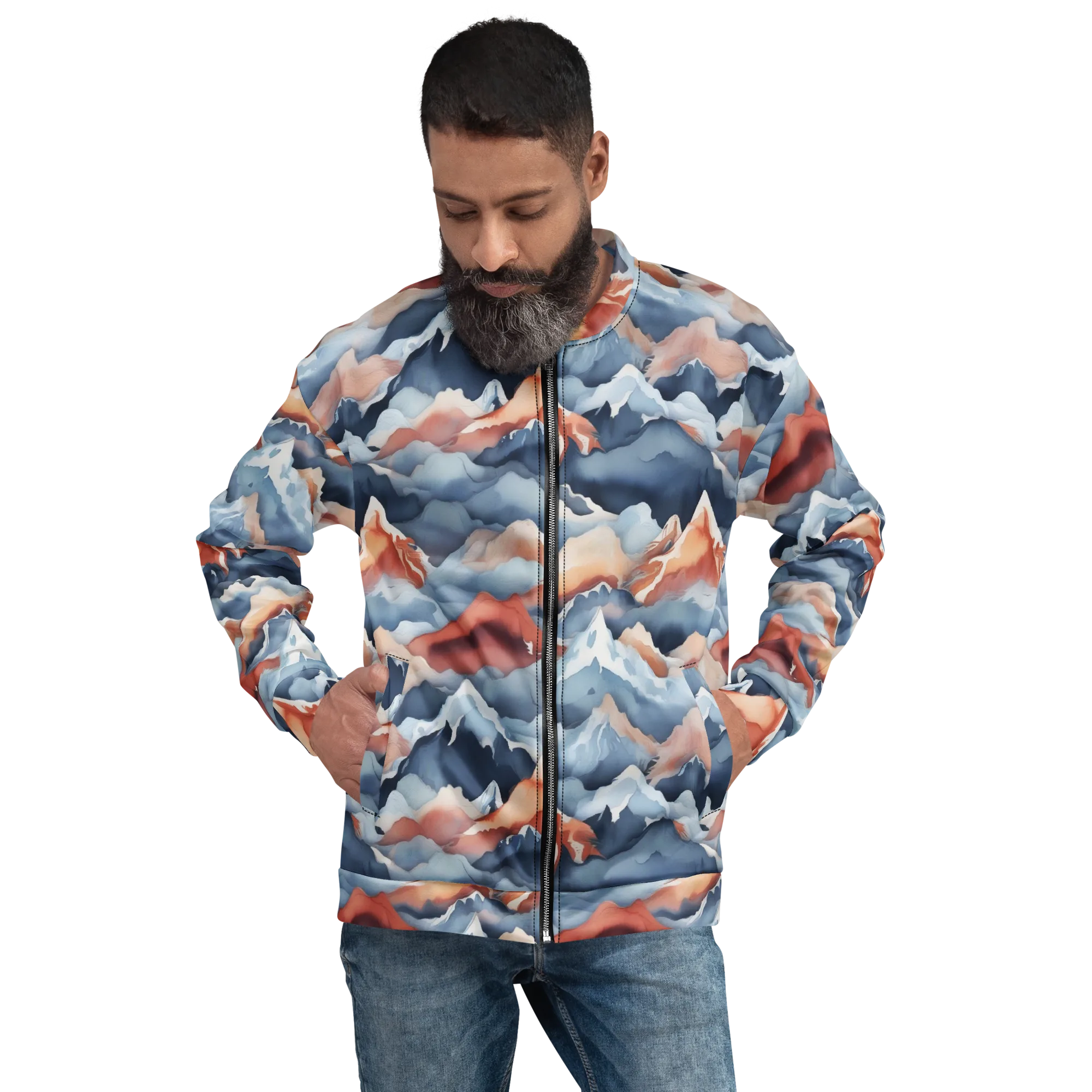Alpine Ember on Bomber Jacket — Front