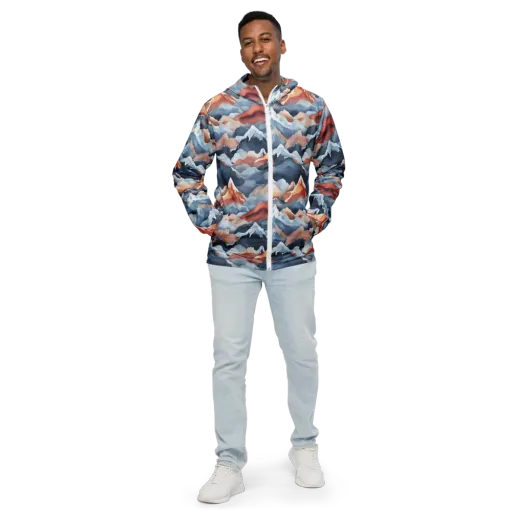 Alpine Ember on a Men's Windbreaker