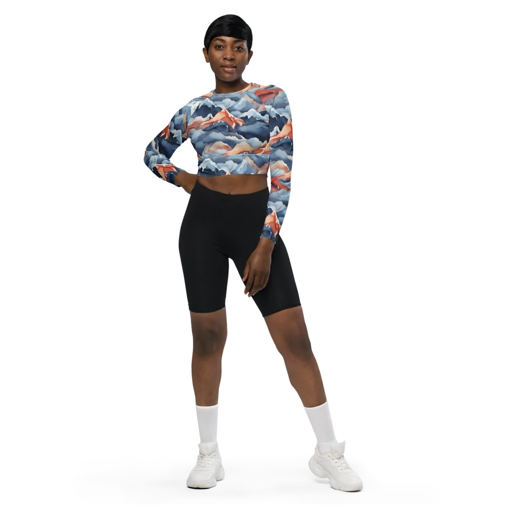 Alpine Ember on Long Sleeve Crop Top — Front
