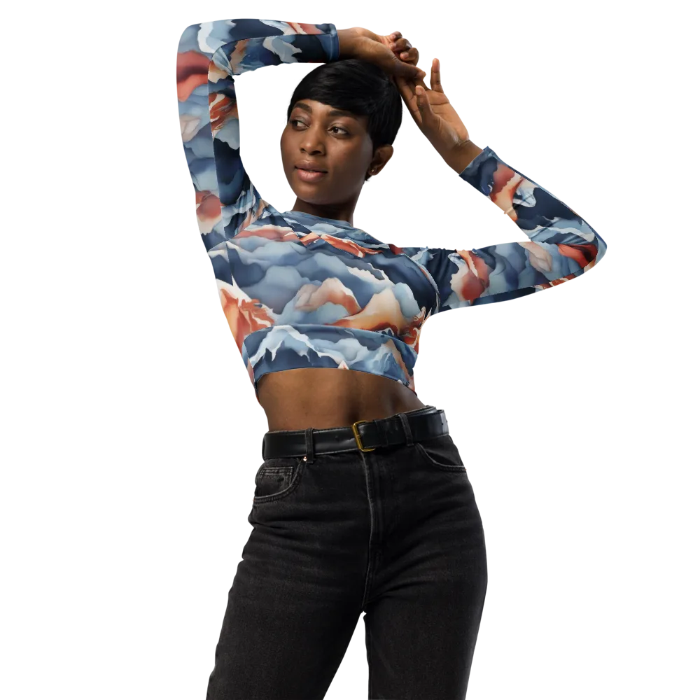 Alpine Ember on Long Sleeve Crop Top — Front