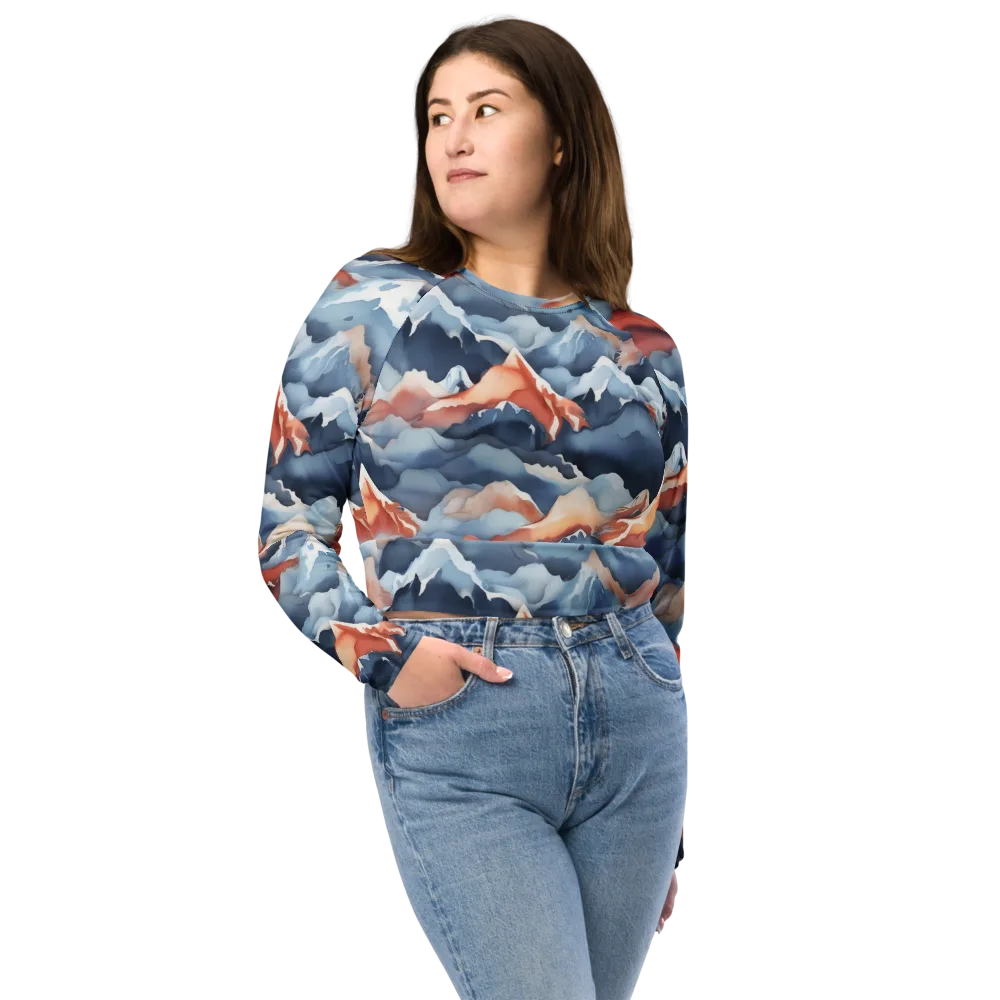 Alpine Ember on Long Sleeve Crop Top — Front