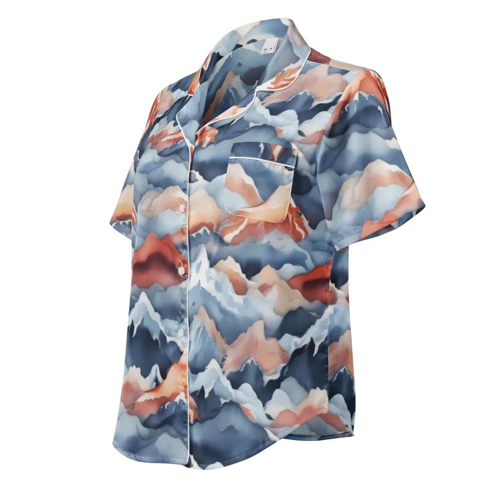 Alpine Ember on Women's Short Sleeve Pajama Top — Left Front