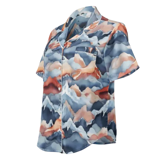 Alpine Ember on a Women's Short Sleeve Pajama Top