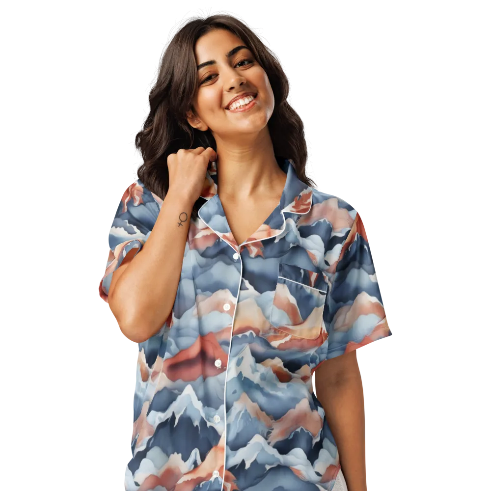 Alpine Ember on Women's Short Sleeve Pajama Top — Front