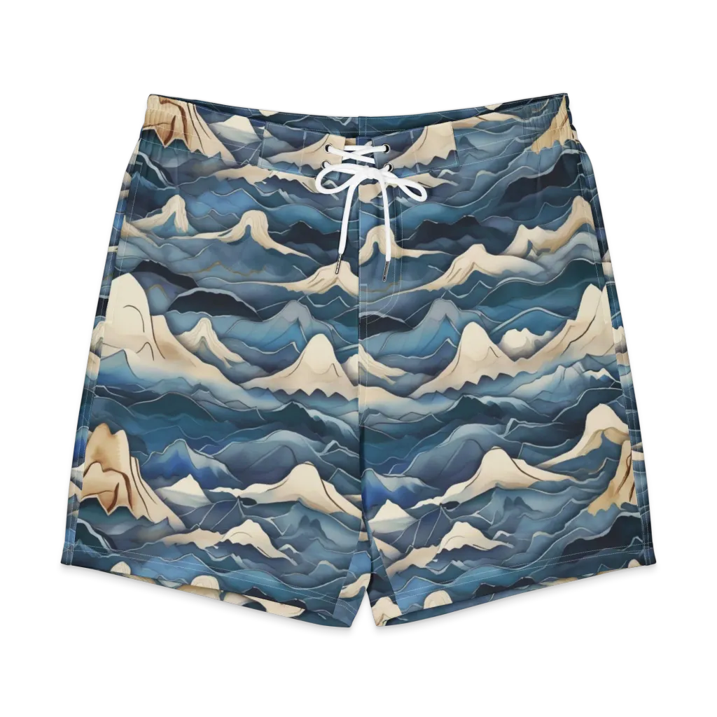 Indigo Alpine Current on Men's Board Shorts — Front