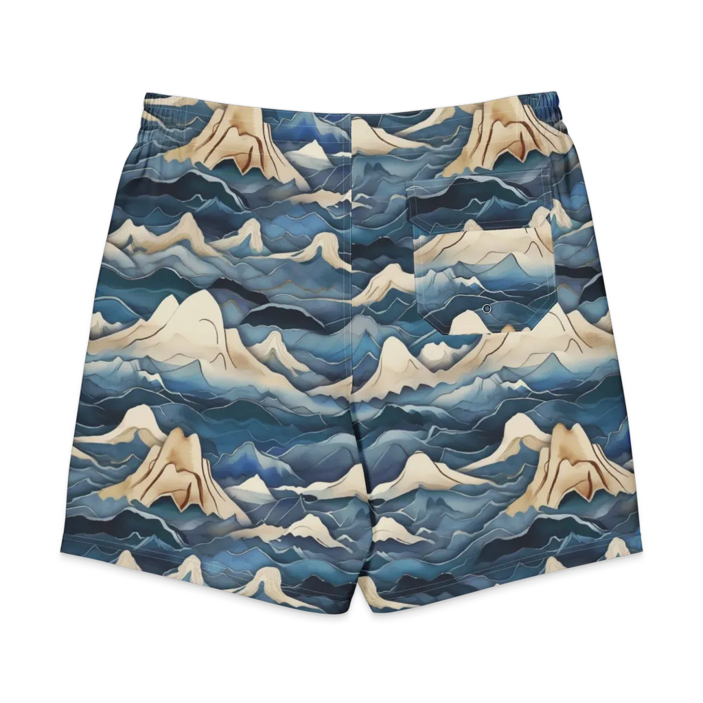 Indigo Alpine Current on Men's Board Shorts — Back
