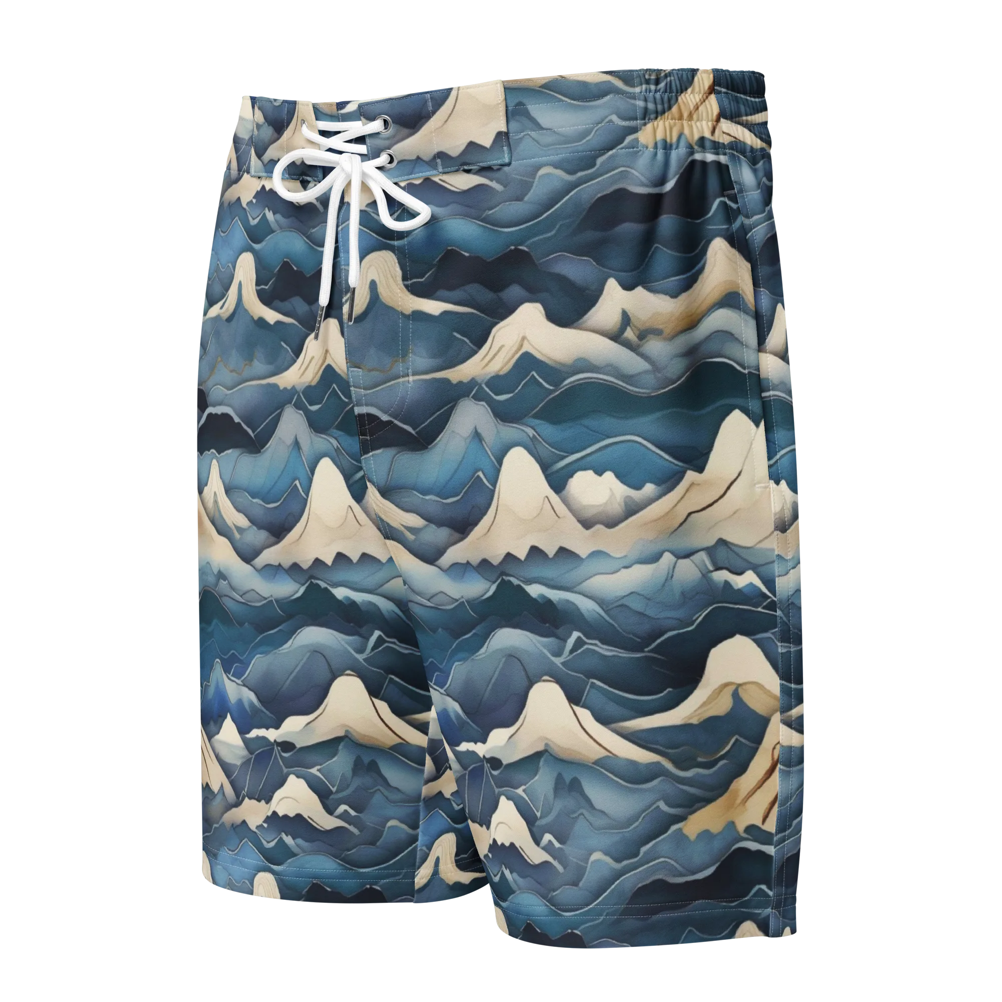 Indigo Alpine Current on Men's Board Shorts — Front