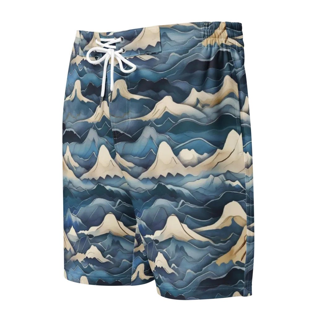 Indigo Alpine Current on Men's Board Shorts — Front
