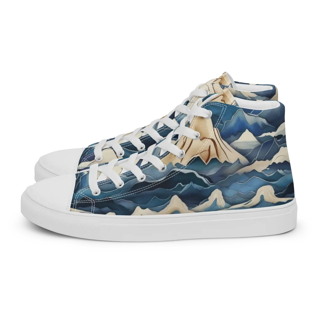 Indigo Alpine Current on Men's High Top Canvas Shoes — Left