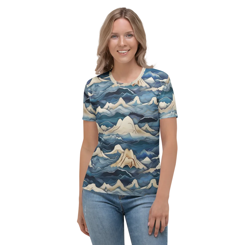 Indigo Alpine Current on Women's Crew Neck T-Shirt — Front