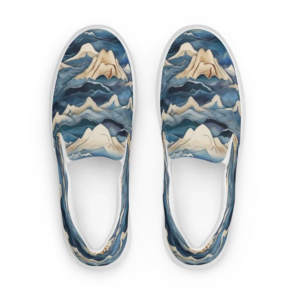 Indigo Alpine Current on Men's Slip-On Canvas Shoes — Front
