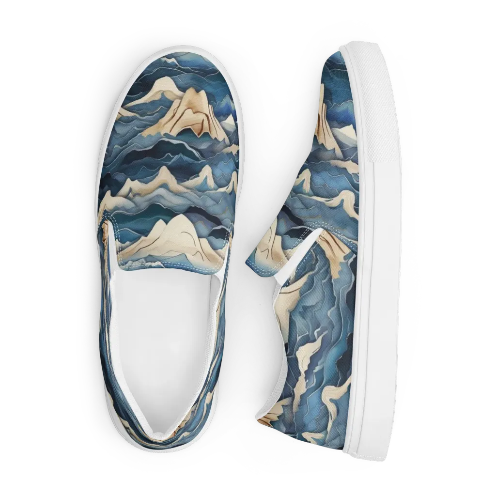 Indigo Alpine Current on Men's Slip-On Canvas Shoes — Front