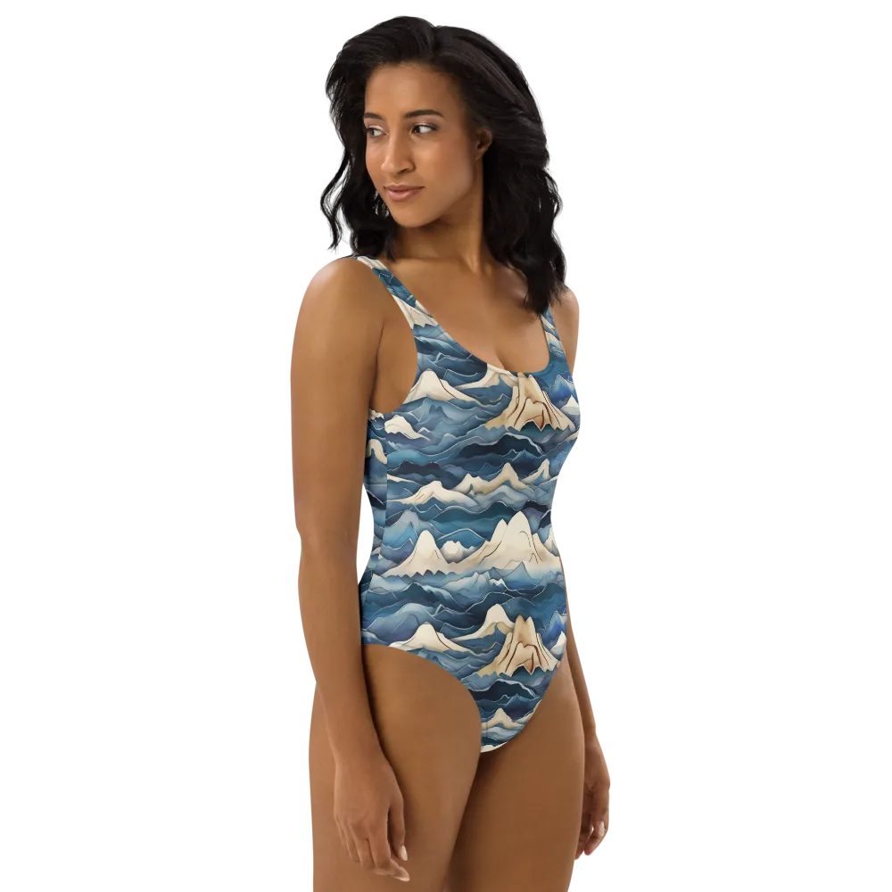 Indigo Alpine Current on One-Piece Swimsuit — Right