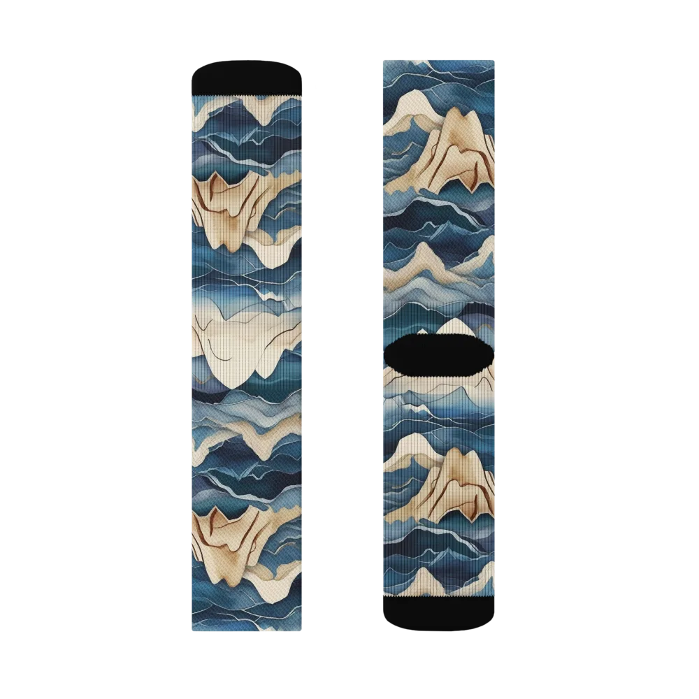 Indigo Alpine Current on Socks — Right Sock