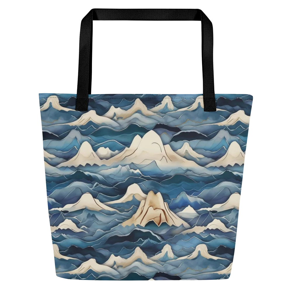Indigo Alpine Current on Large Tote Bag W/ Pocket — Front