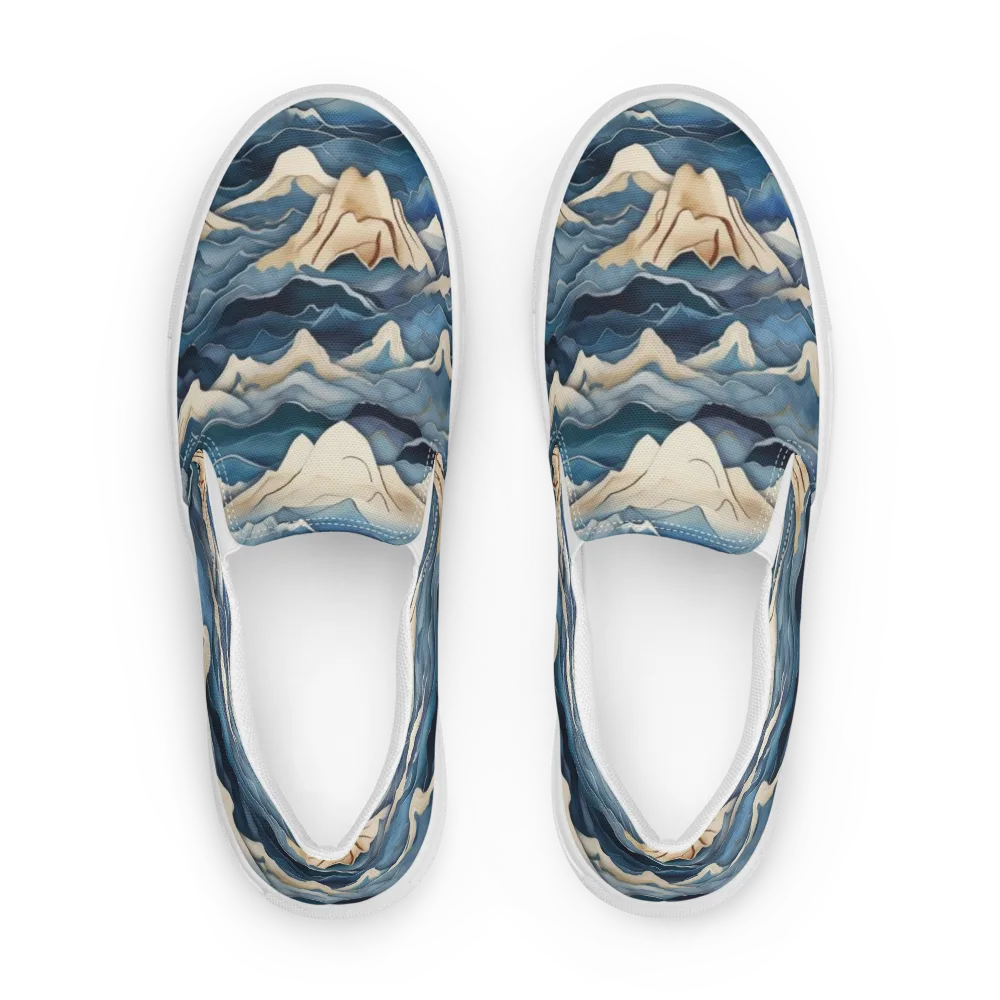 Indigo Alpine Current on Women's Slip-On Canvas Shoes — Front