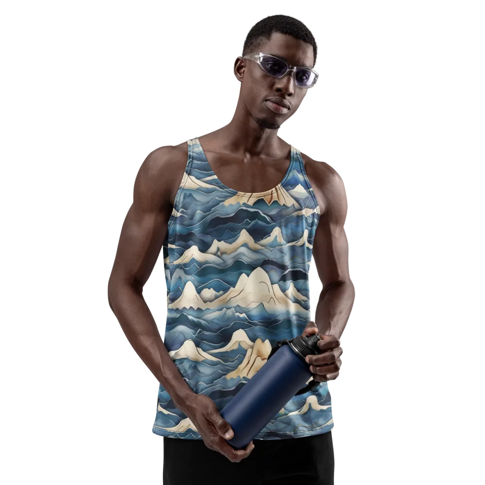 Indigo Alpine Current on Men's Tank Top — Front