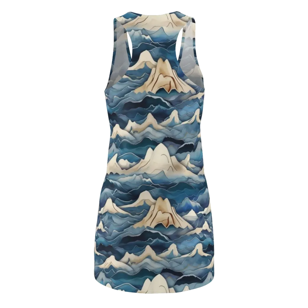 Indigo Alpine Current on Racerback Dress — Back