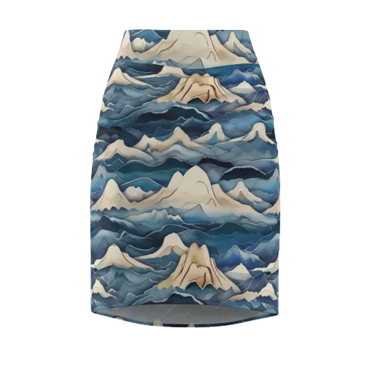 Indigo Alpine Current on a Pencil Skirt