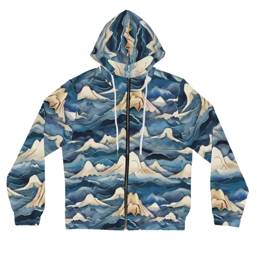 Indigo Alpine Current on a Women's Full-Zip Hoodie